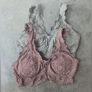 ❤️ Aerie lace bralette padded racerback set of 2